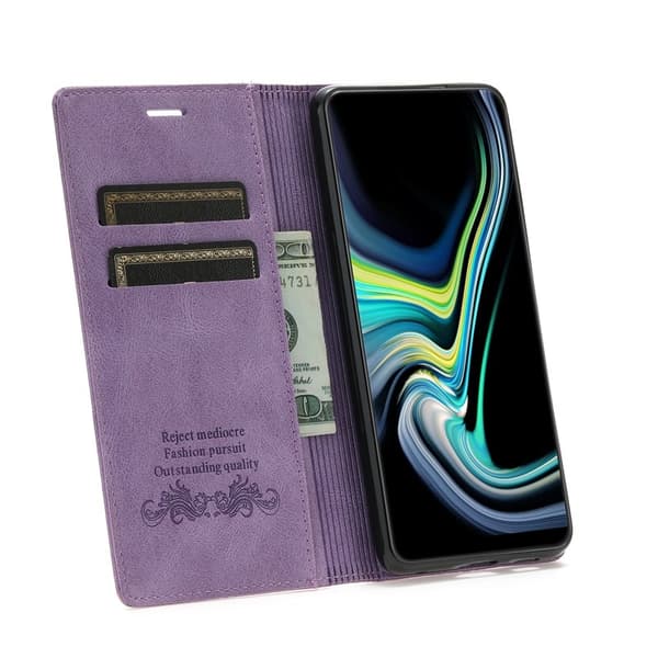 Samsung Galaxy S26 Plånboksfodral Magnetstängning Konstläder - Lila