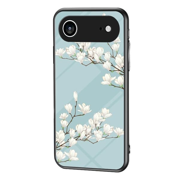 Mobilskal till iPhone Air Floral Pattern TPU + Härdat Glas - Grön Grön