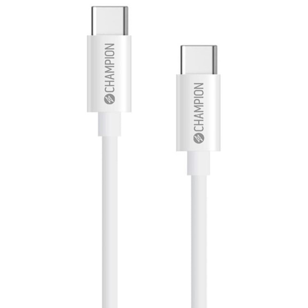 CHAMPION USB-C till USB-C kabel 60W 2m - Vit