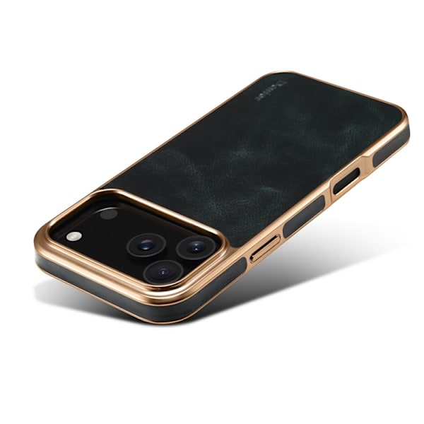 DENIOR Mobilskal till iPhone 17 Pro Äkta Läder Electroplating - Blå Blå