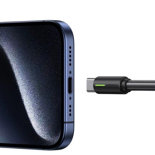 USAMS Kabel USB-C 3A Yu-serie 1m (US-SJ732) - Sort