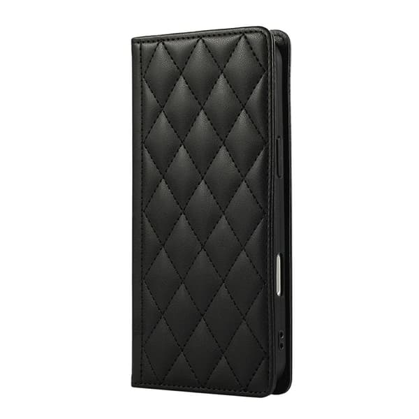 iPhone 17 Pro Max Plånboksfodral RFID Rhombus Läder - Svart Svart