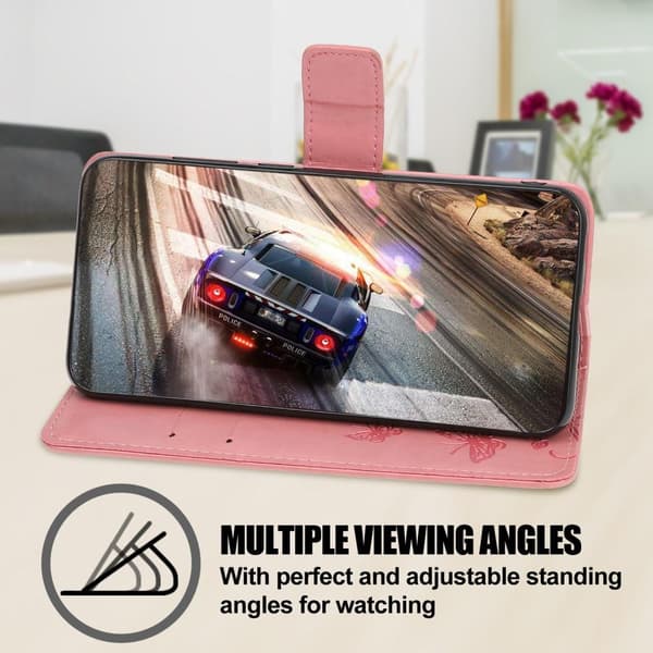 Butterfly Pungeetui til Huawei P40 Pro - Rosa Pink