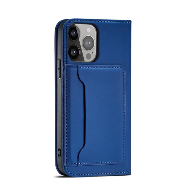 iPhone 13 Pro Magnet Stand Pungetui - Blå Blå