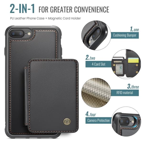 JEEHOOD J05 Mobilskal för iPhone 6/7/8 Plus 5.5 tum - Svart