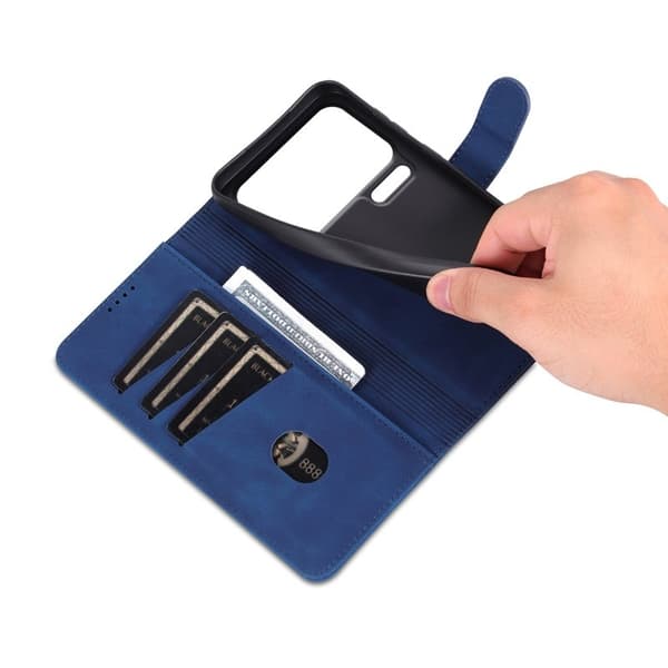 AZNS Xiaomi 17 Pro Max Plånboksfodral Konstläder - Blå