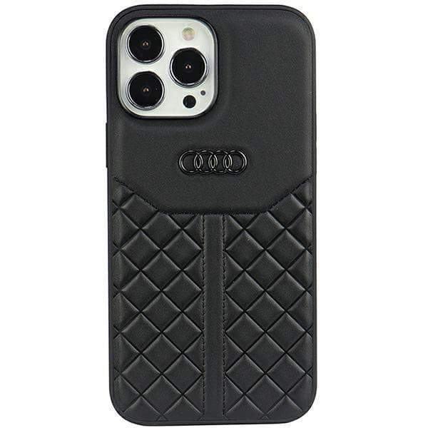 Audi iPhone 13 Pro Max Mobilskal Ægte Læder - Sort Black