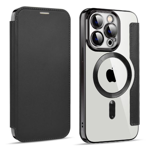 iPhone 11 Pro Max Magsafe lompakkokotelo RFID Flip - musta