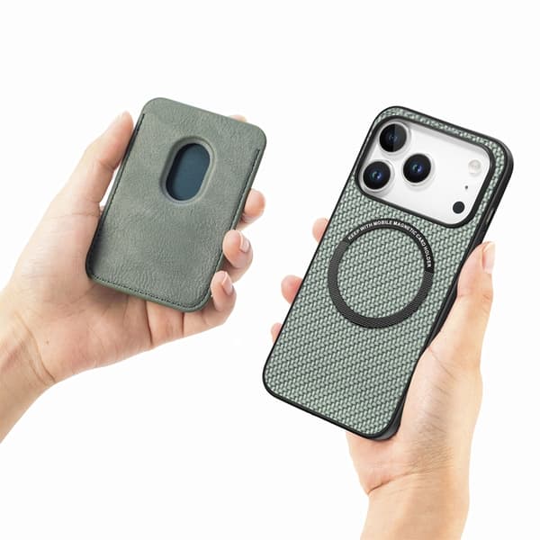 Mobilskal till iPhone 17 Pro Detachable Korthållare - Grön Grön