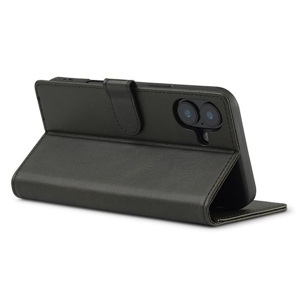 LC.IMEEKE iPhone 16 Plus Plånboksfodral Konstläder - Svart