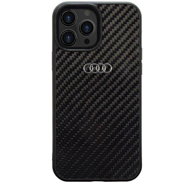 Audi iPhone 14 Pro -puhelinkotelo hiilikuitu - Musta Black