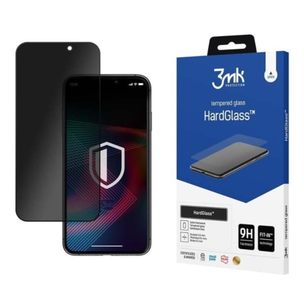 3MK iPhone 14 Pro Skärmskydd i Härdat glas Max Privacy