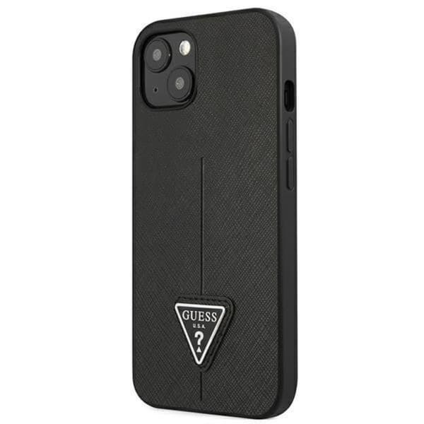 Guess iPhone 13 Mini Skal Saffiano Triangle Logo - Sort Black