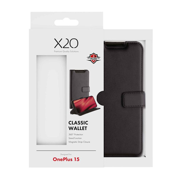 X2O Classic Wallet Plånboksfodral OnePlus 15 Svart