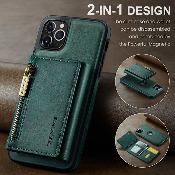 DG.MING M5 Series iPhone 11 Pro Max Plånboksfodral Konstläder Grön