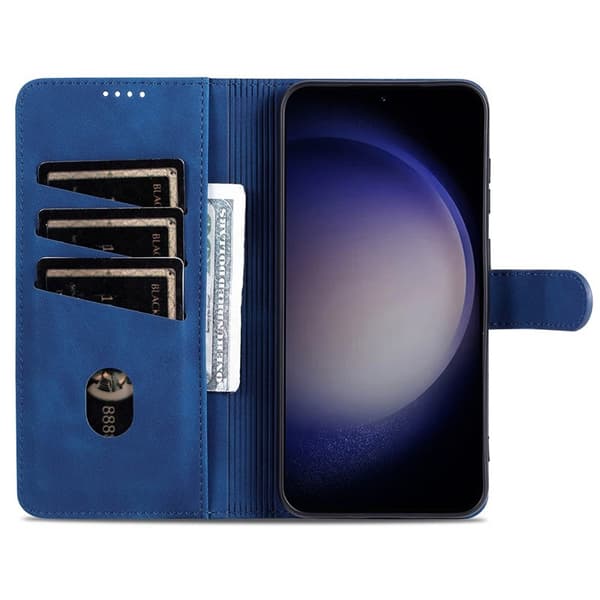 AZNS Samsung Galaxy S24 FE Plånboksfodral Konstläder - Blå