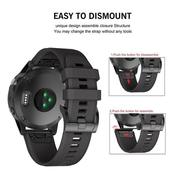 Tech-Protect Smooth Garmin Fenix Rem 3/5X/3HR/5X Plus/6X/6X Pro Black