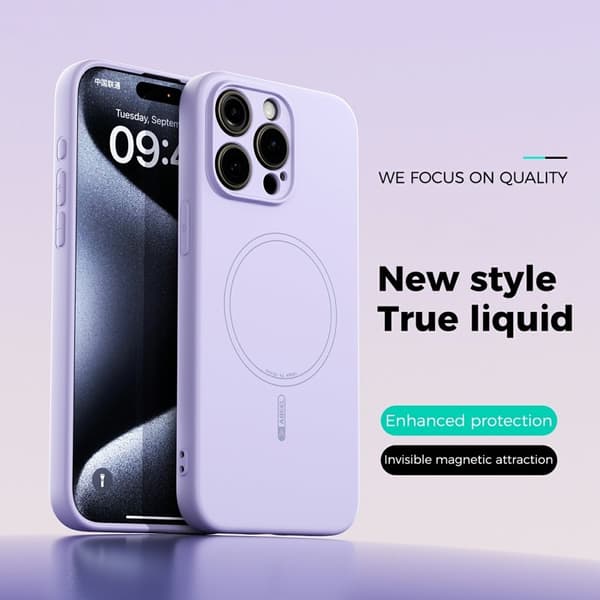 ABEEL Mobilskal till iPhone 13 Pro MagSafe Lila Liquid Silicone