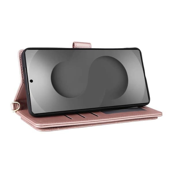 Samsung Galaxy S26 Ultra Plånboksfodral Konstläder Ställ - Rosa