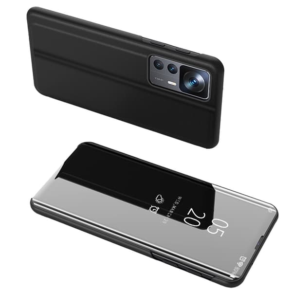 Xiaomi 12T/12T Pro Etui Clear View Flip - Sort Svart