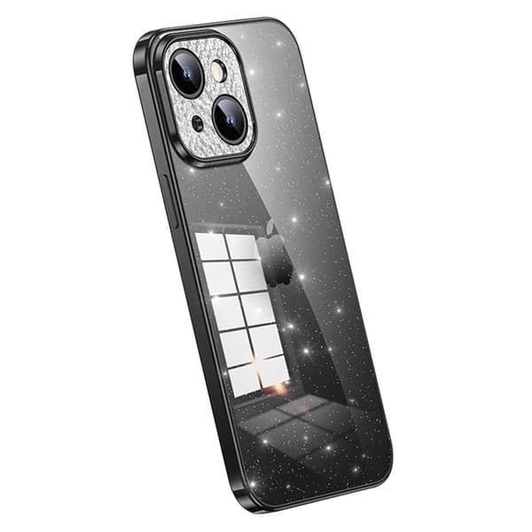 SULADA Mobilskal till iPhone 14 Plus TPU Electroplating Rhinestone Svart