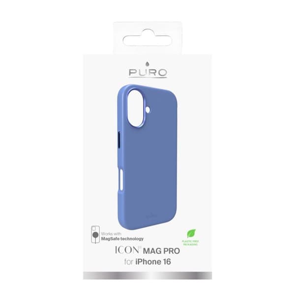 Puro Telefontaske til iPhone 16 Magsafe Icon Pro Silikone - Blå Blå