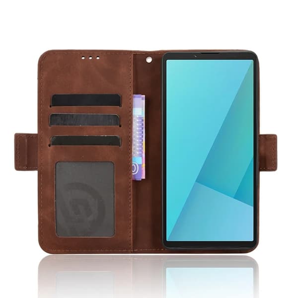 Sony Xperia 10 VII Plånboksfodral Konstläder - Brun Brun