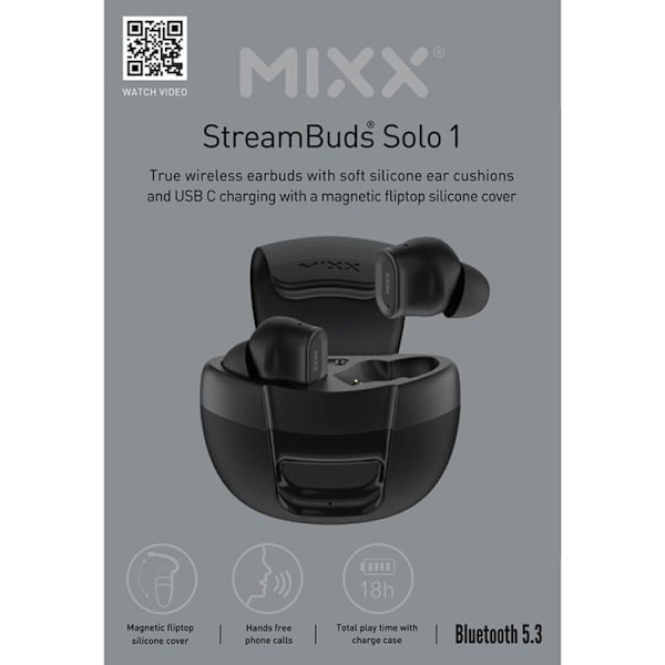 MIXX In-Ear Hörlur Solo 1 TWS - Svart Svart