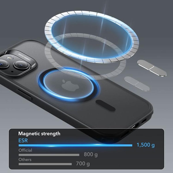 ESR iPhone 15 Mobilskal Magsafe CH Halolock - Frosted Svart Svart