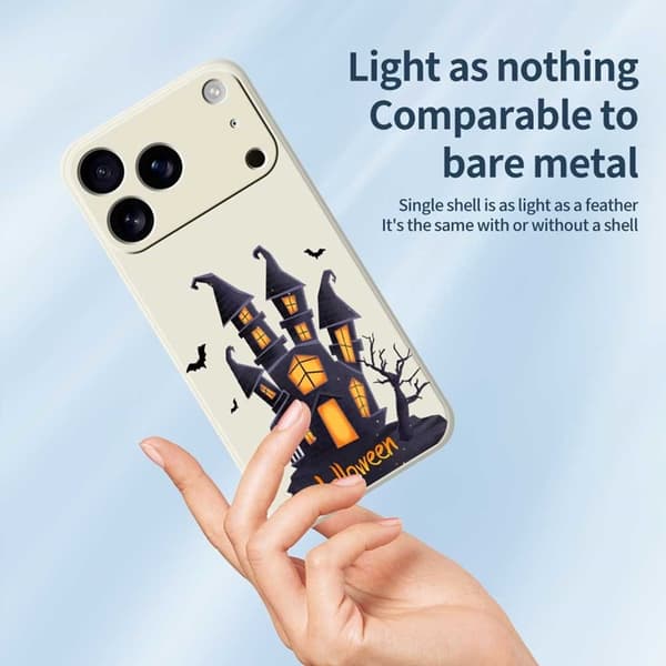 Mobilskal till iPhone 17 Pro med Halloween Castle Pattern TPU - Lila Lila