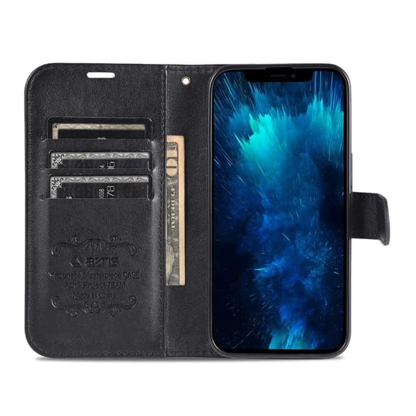 AZNS Flip Plånboksfodral iPhone 14 Pro 6.1 tum - Konstläder - Svart