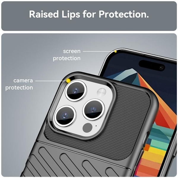 iPhone 15 Pro Mobilskal Twill Thunder - Svart Svart