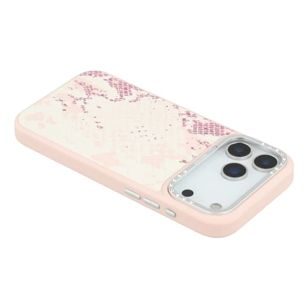 JAUCASE Mobilskal till iPhone 17 Pro Max Magsafe Snake Texture - Rosa Rosa