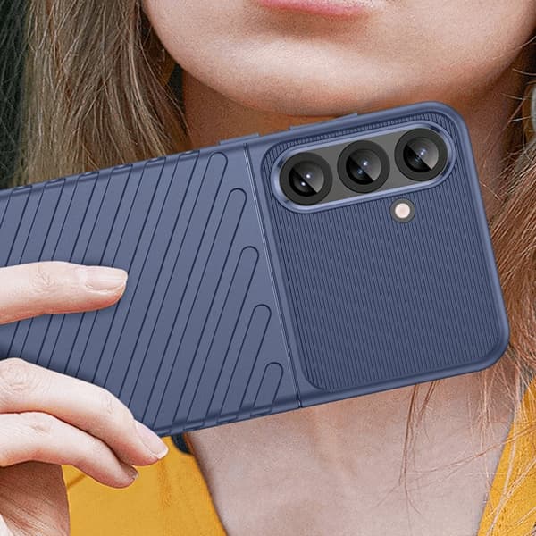 Telefontaske til Galaxy S25 Thunder Armored - Blå Blå
