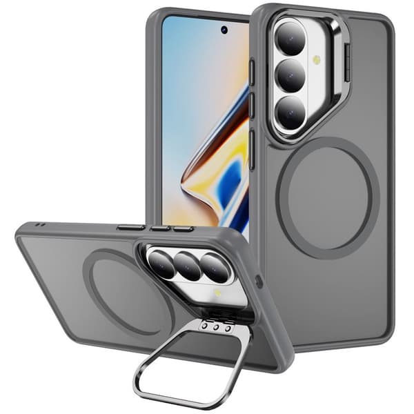 Mobilskal för Samsung Galaxy S26 Plus Magnetiskt Kickstand PC + TPU - Grå