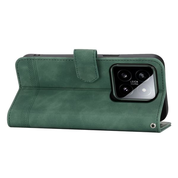 DIERFENG DF-03 för Xiaomi 14 Plånboksfodral Imprinted Konstläder - Grön