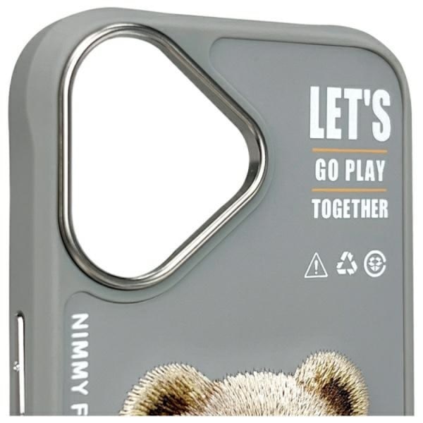 Nimmy Mobilskal till iPhone 16 Cool & Cute 2.0 Bear - Grå