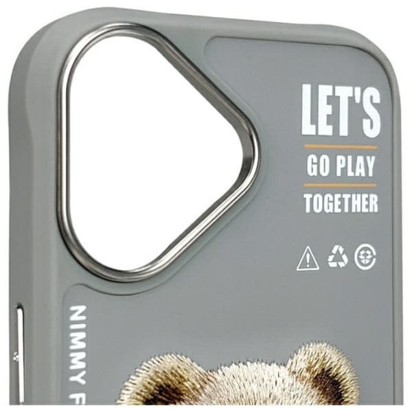 Nimmy Telefontaske til iPhone 16 Cool & Cute 2.0 Bear - Grå Grå