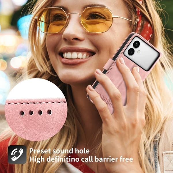 DIERFENG Samsung Galaxy S26 Edge Plånboksfodral Konstläder - Rosa
