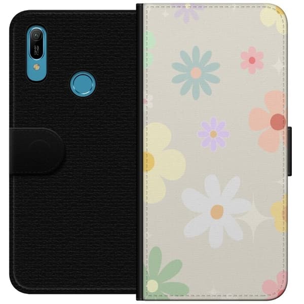 Plånboksfodral till Huawei Y6 (2019) med fejdande blommor