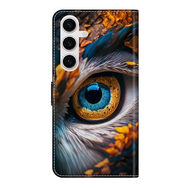 Samsung Galaxy S26 Plus Plånboksfodral Konstläder Flip Ställ - Blå Ögon