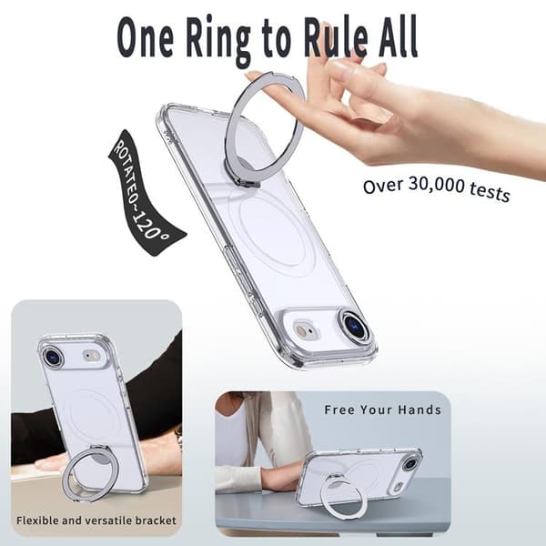 Mobilskal till iPhone Air MagSafe Rotating Kickstand Transparent