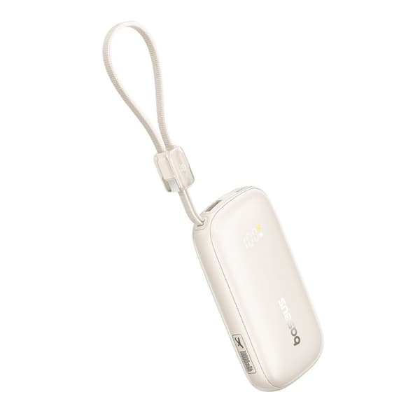 Baseus Powerbank 10000mAh 45W med USB-C till Lightning Kabel - Titanium Beige