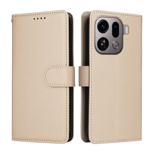 Oppo Find X9 Pro 5G Plånboksfodral Konstläder RFID Skydd - Krämvit