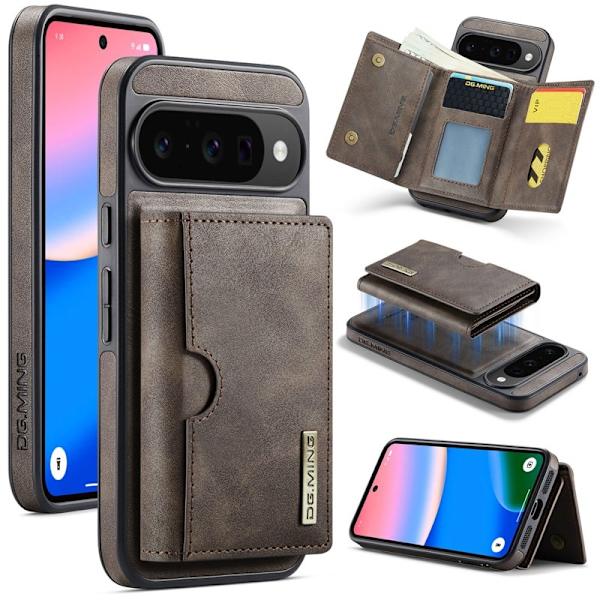DG.MING M6 Series Konstläder Plånboksfodral för Google Pixel 10 Pro - Brun