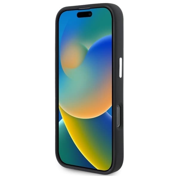 Mercedes telefontaske til iPhone 16 Pro MagSafe silikone lodrette striber - sort Black