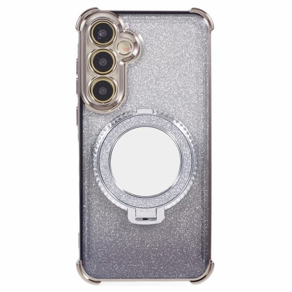 Mobilskal till Samsung Galaxy A55 5G Glitter Gradient Kickstand TPU - Grå