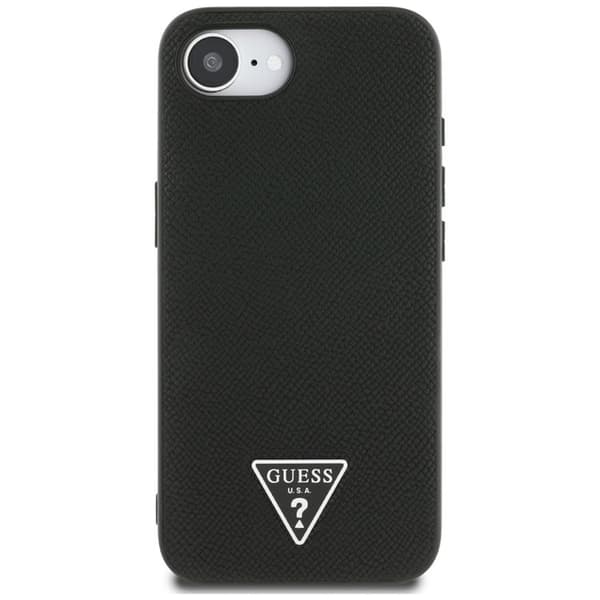 Guess Mobilskal till iPhone 16e MagSafe Grained Triangle - Svart Svart