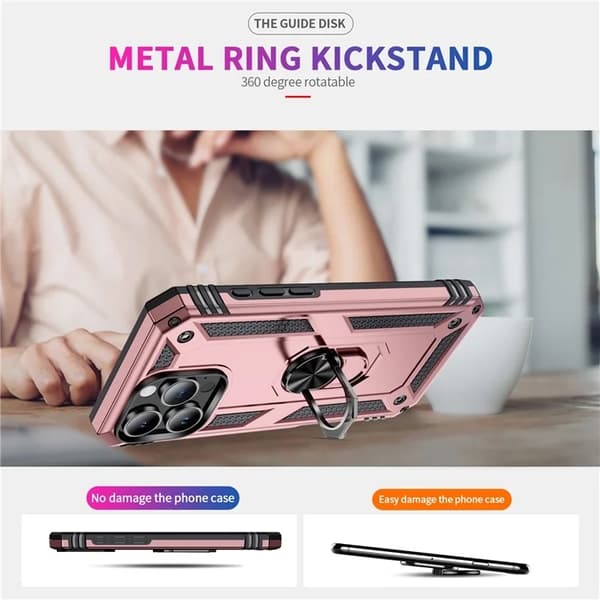 Mobilskal till iPhone 16 Pro Max Anti-drop med Kickstand - Roséguld Roséguld
