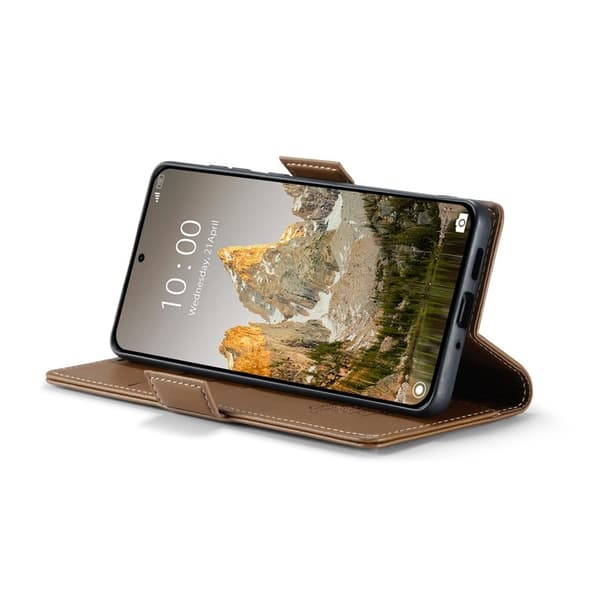 CASEME Xiaomi 14T Pro Plånboksfodral Konstläder RFID-Skydd Brun